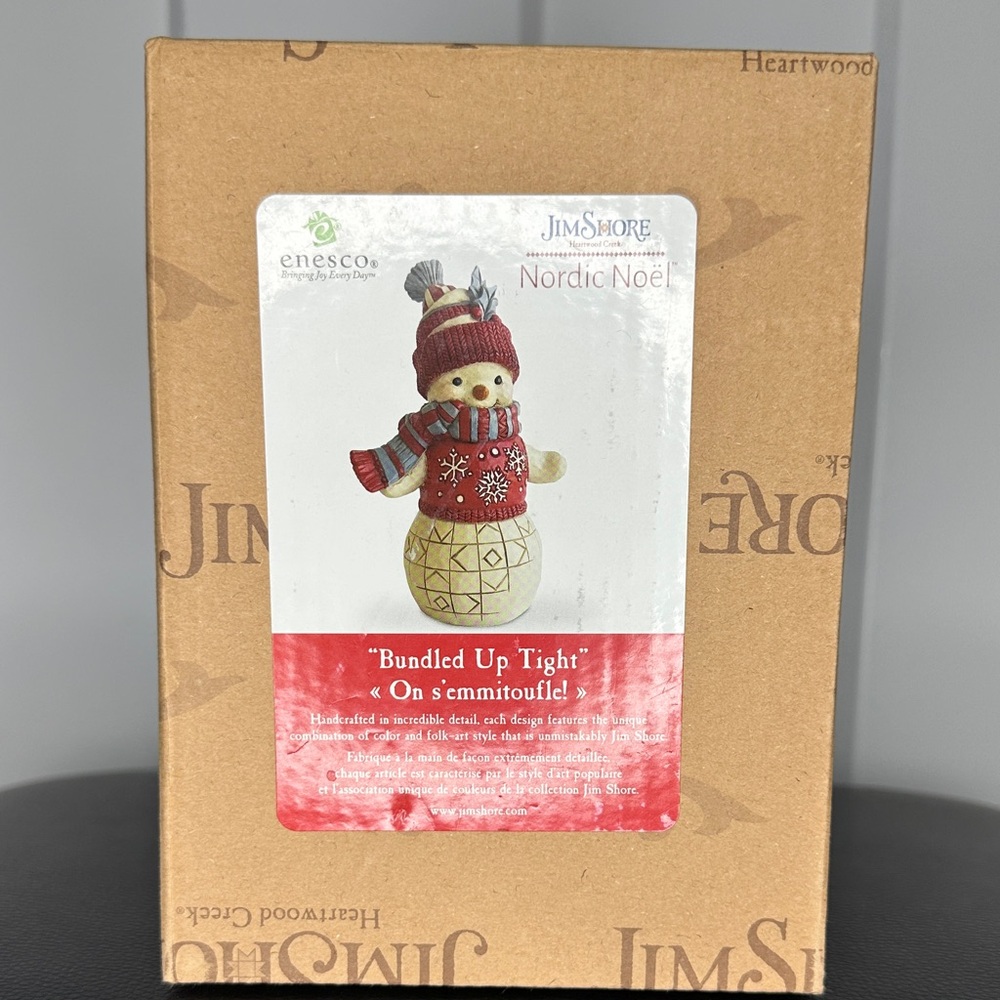 Jim Shore Nordic Noël Snowman with Red and White Scarf